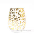 Minum cawan gelas wain stemless dengan decal emas
